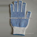 Pvc dotted cotton liner double palm glove export to jeddah